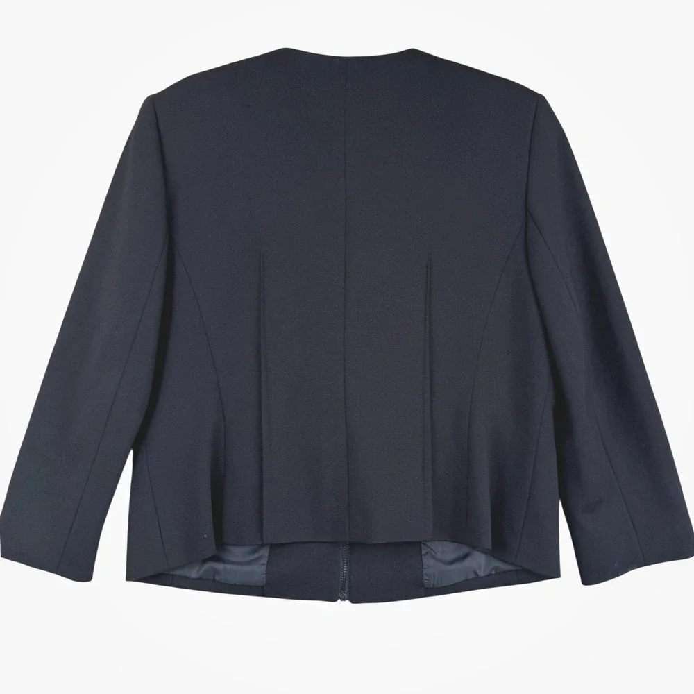 Nine West Womens Blazer Size 12 Black Fitted Career Jacket Business Chic Office - Picture 3 of 12